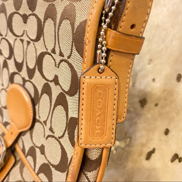 Coach Signature Fabric Crossbody leather trim - Picture 7 of 8